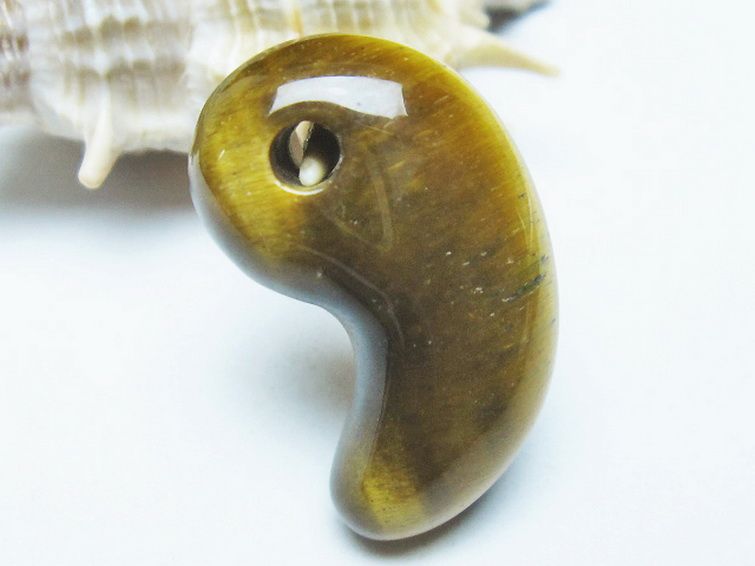 タイガーアイ※黄虎目石勾玉 [t356-1813] 3枚目