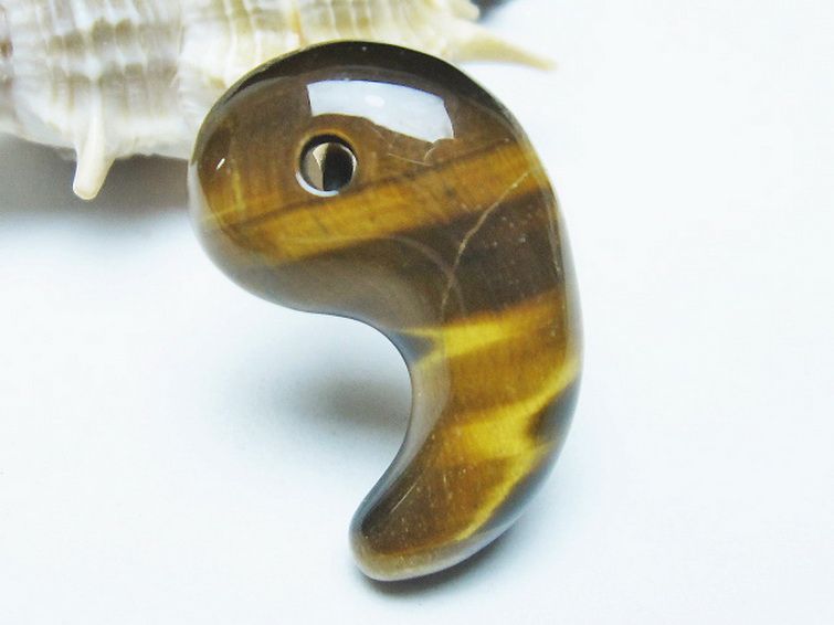 タイガーアイ※黄虎目石勾玉 [t356-1814] 3枚目