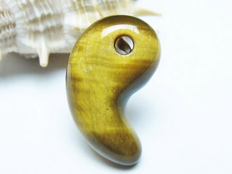 タイガーアイ※黄虎目石勾玉 [t356-1820] 3枚目