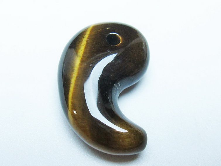 タイガーアイ※黄虎目石勾玉 [t356-1837] 1枚目