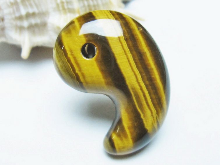 タイガーアイ※黄虎目石勾玉 [t356-1852] 3枚目