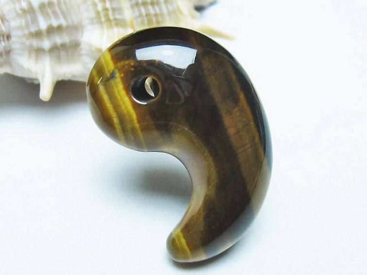 タイガーアイ※黄虎目石勾玉 [t356-1856] 3枚目