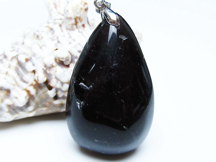 モリオン 純天然 黒水晶 ペンダント[T359-1981] 1枚目