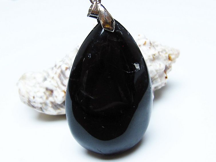モリオン 純天然 黒水晶 ペンダント[T359-1993] 1枚目