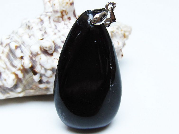 モリオン 純天然 黒水晶 ペンダント[T359-2002] 1枚目