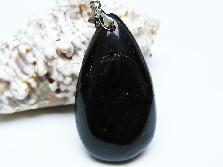 モリオン 純天然 黒水晶 ペンダント[T359-2060] 1枚目