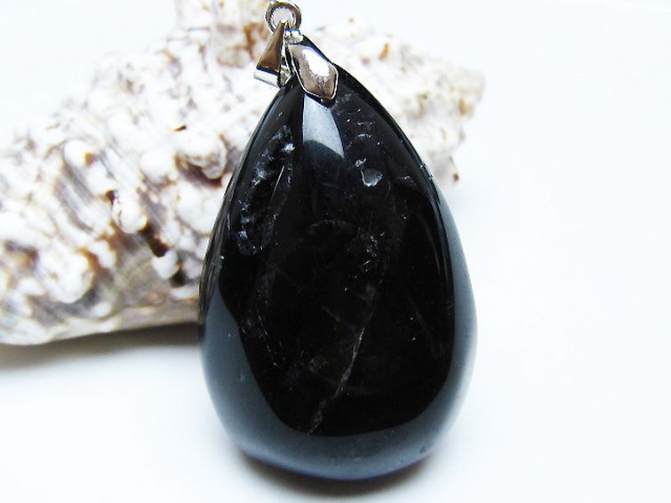 モリオン 純天然 黒水晶 ペンダント[T359-2076] 1枚目