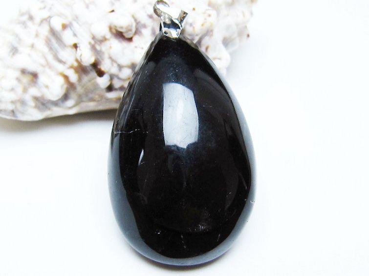 モリオン 純天然 黒水晶 ペンダント[T359-2084] 1枚目