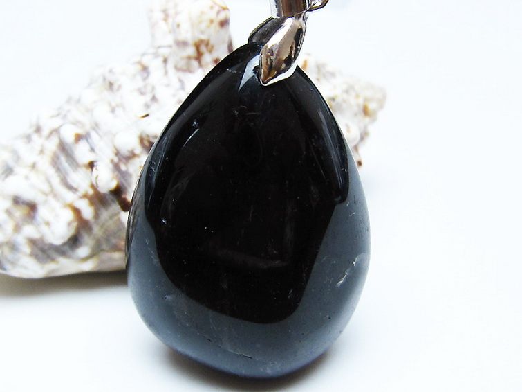 モリオン 純天然 黒水晶 ペンダント[T359-2093] 1枚目