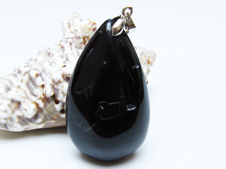 モリオン 純天然 黒水晶 ペンダント[T359-2101] 1枚目