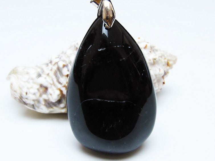 モリオン 純天然 黒水晶 ペンダント[T359-2121] 1枚目