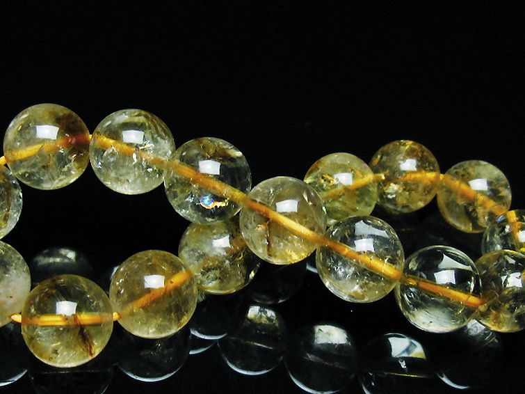 虹入りシトリンブレスレット 12mm [t366-12910] 2枚目