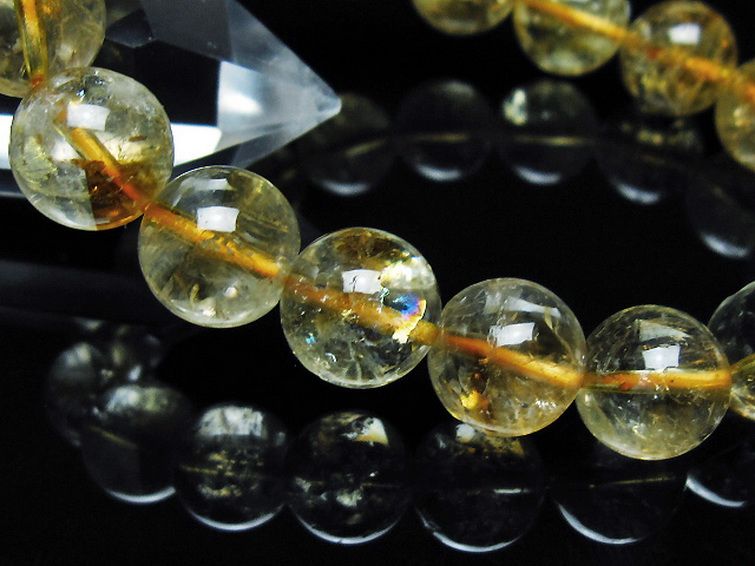 虹入りシトリンブレスレット 12mm [t366-12910]