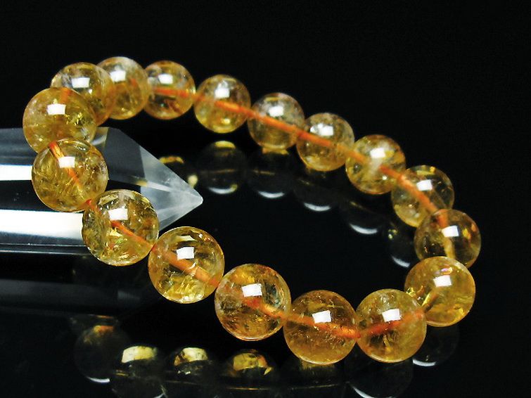 虹入りシトリンブレスレット 12mm [t366-12972] 1枚目