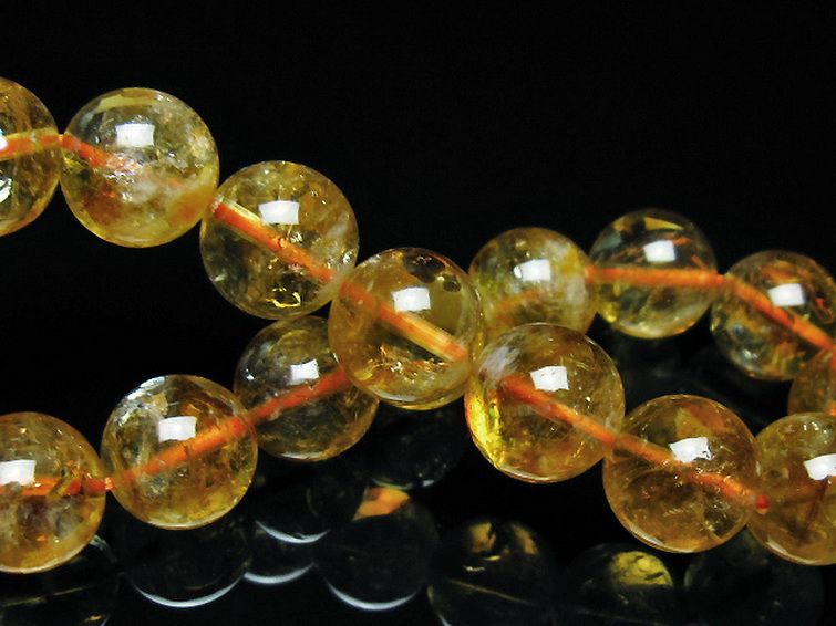 虹入りシトリンブレスレット 12mm [t366-12972] 2枚目