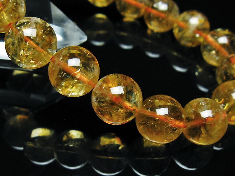 虹入りシトリンブレスレット 12mm [t366-12972] 3枚目