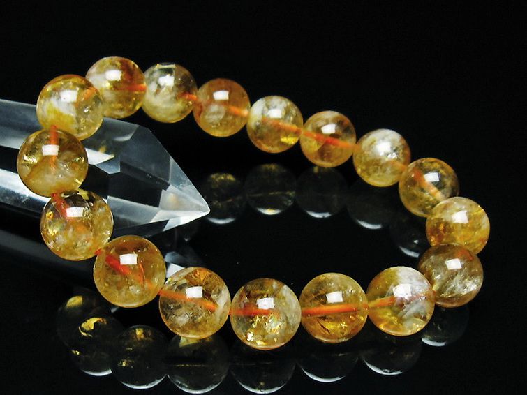 虹入りシトリンブレスレット 12mm [t366-12974]