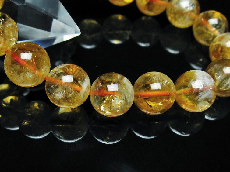 虹入りシトリンブレスレット 12mm [t366-12974] 3枚目