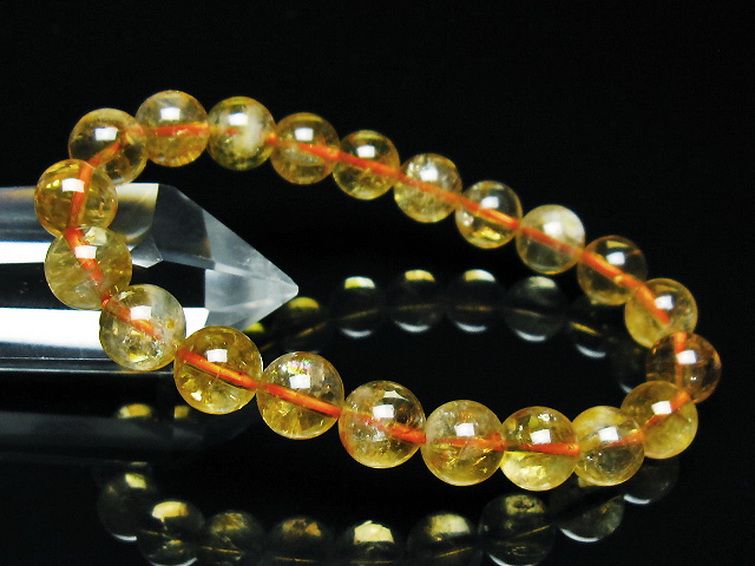 虹入りシトリンブレスレット 9mm [t366-12997] 1枚目