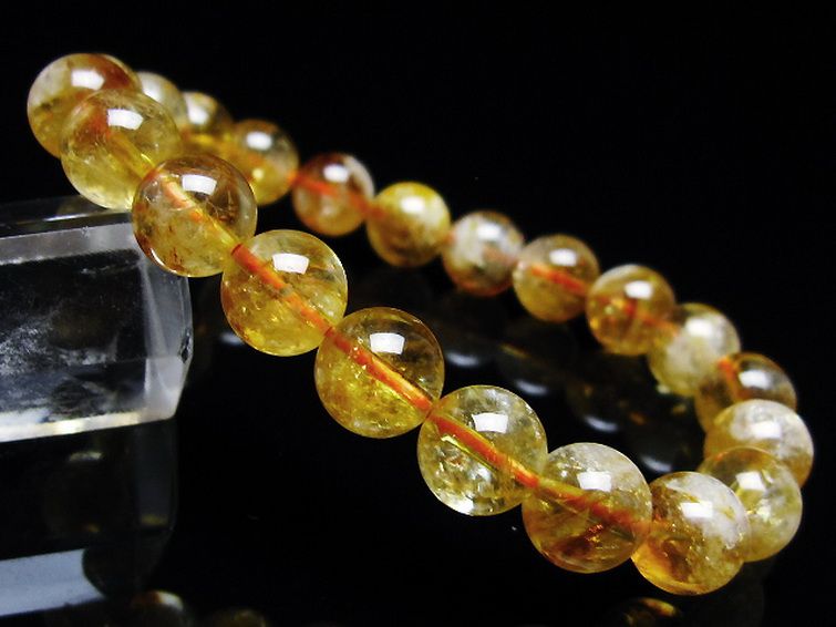 虹入りシトリンブレスレット 9mm [t366-13412] 1枚目