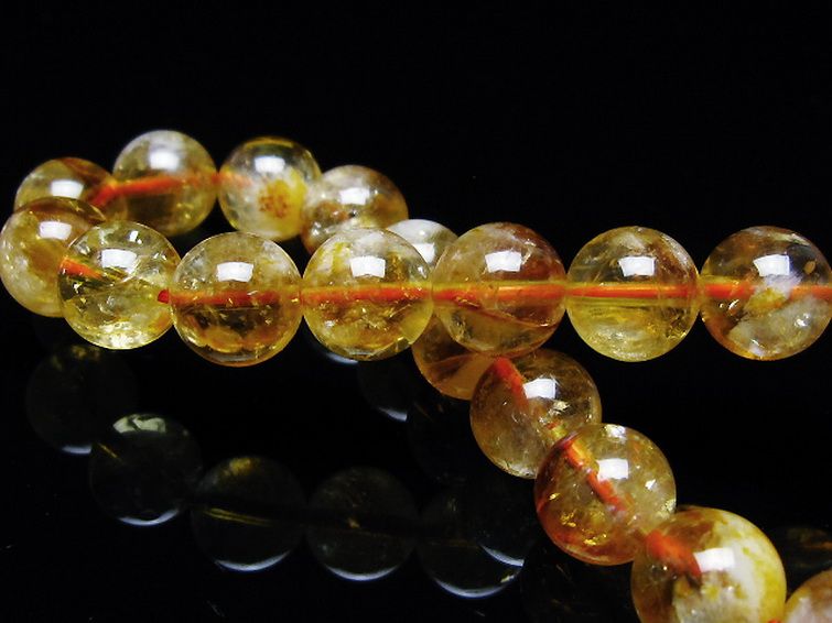 虹入りシトリンブレスレット 9mm [t366-13412] 2枚目