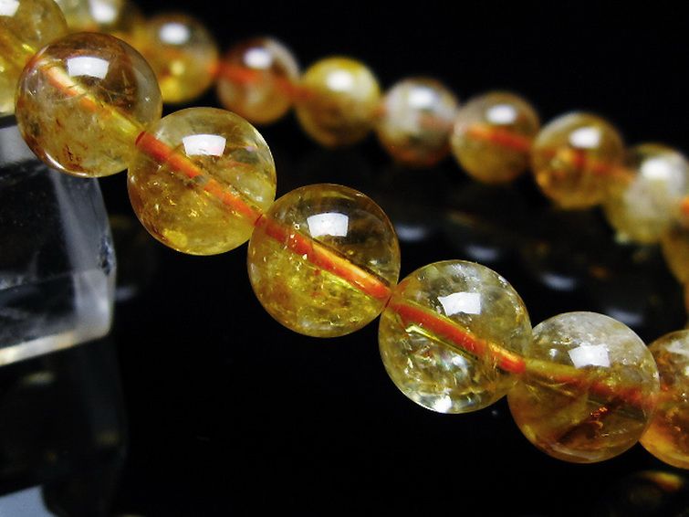 虹入りシトリンブレスレット 9mm [t366-13412] 3枚目