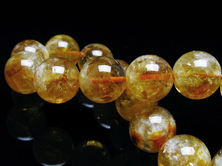 虹入りシトリンブレスレット 14mm [t366-13435] 2枚目