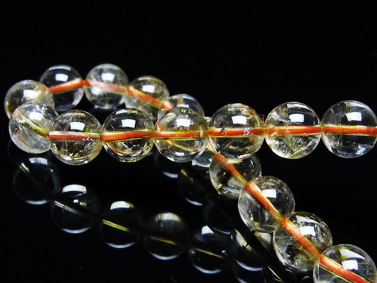 虹入りシトリンブレスレット 9mm [t366-13445] 2枚目