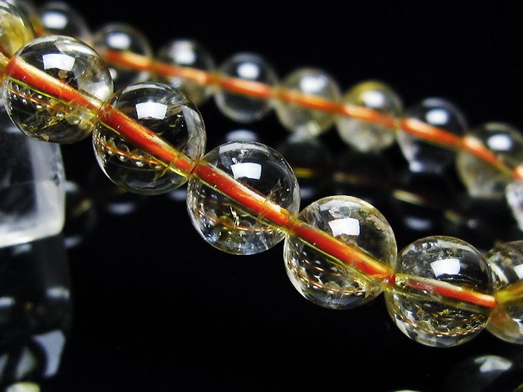 虹入りシトリンブレスレット 9mm [t366-13445] 3枚目