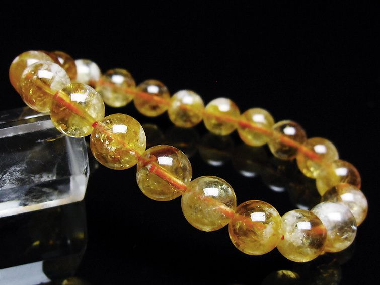虹入りシトリンブレスレット 9mm [t366-13468] 1枚目