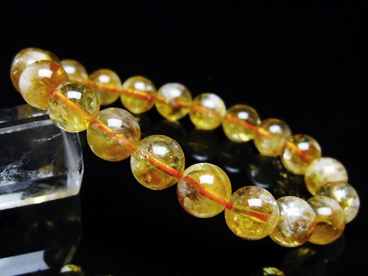 虹入りシトリンブレスレット 9mm [t366-13475] 1枚目