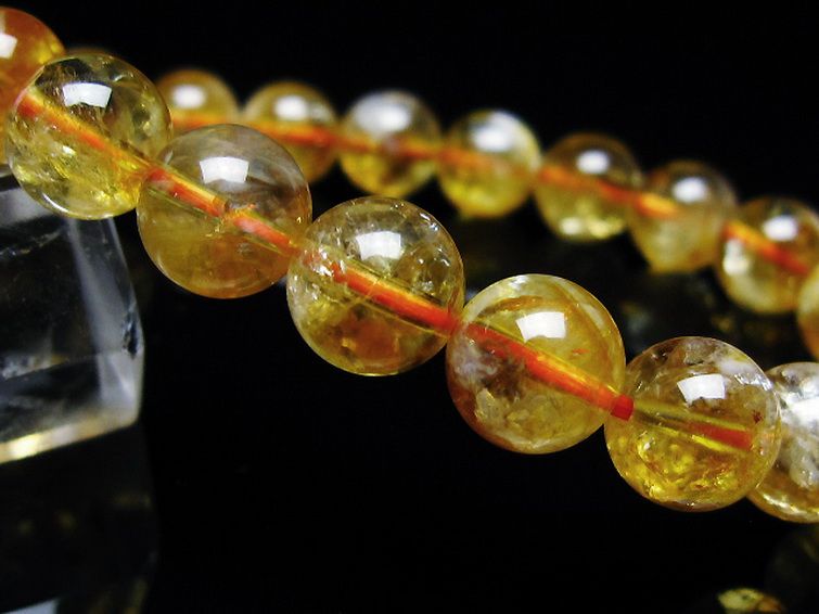 虹入りシトリンブレスレット 9mm [t366-13475] 3枚目