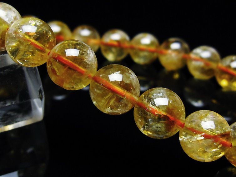 虹入りシトリンブレスレット 10mm [t366-13494] 3枚目
