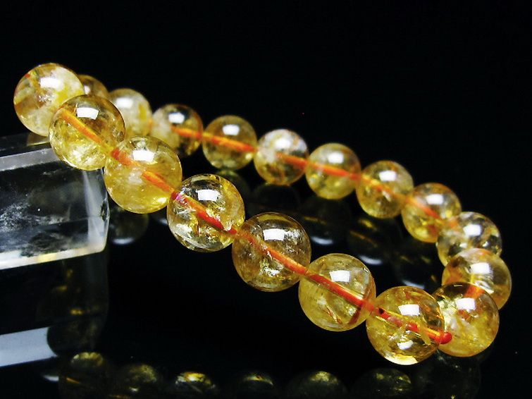 虹入りシトリンブレスレット 10mm [t366-13524] 1枚目