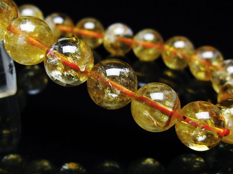 虹入りシトリンブレスレット 10mm [t366-13524] 3枚目