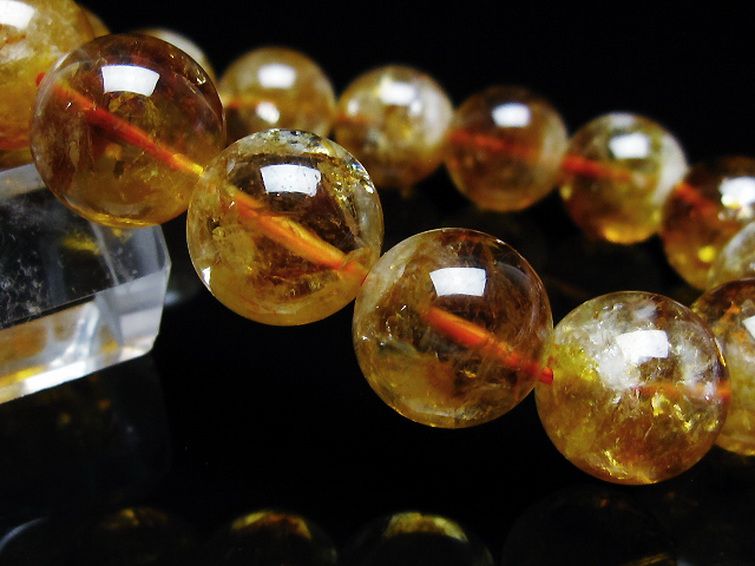 虹入りシトリンブレスレット 14mm [t366-13566] 3枚目