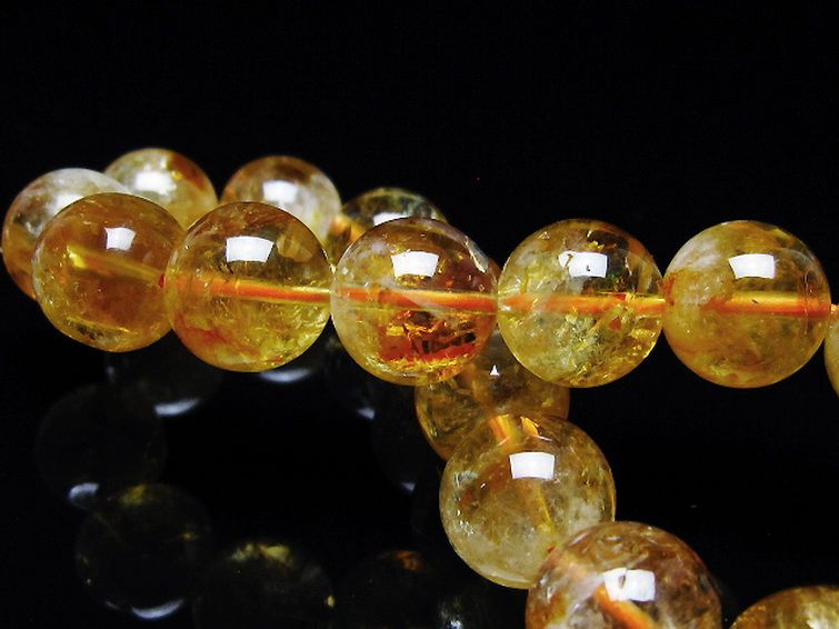 虹入りシトリンブレスレット 12mm [t366-13574] 2枚目