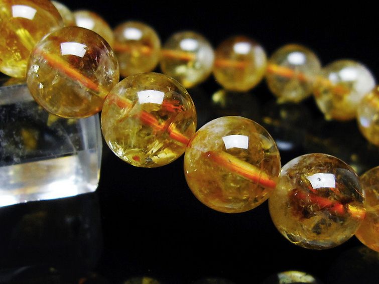 虹入りシトリンブレスレット 12mm [t366-13574] 3枚目