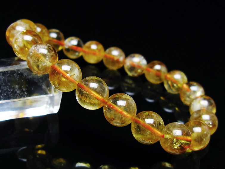 虹入りシトリンブレスレット 9mm [t366-13588] 1枚目