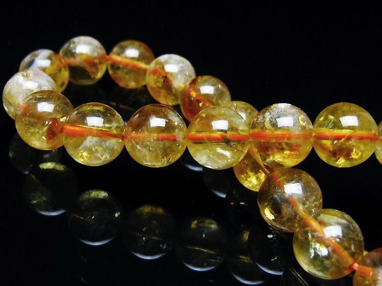 虹入りシトリンブレスレット 9mm [t366-13588] 2枚目