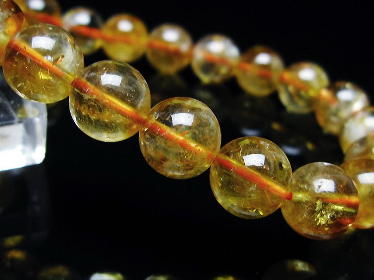 虹入りシトリンブレスレット 9mm [t366-13588] 3枚目