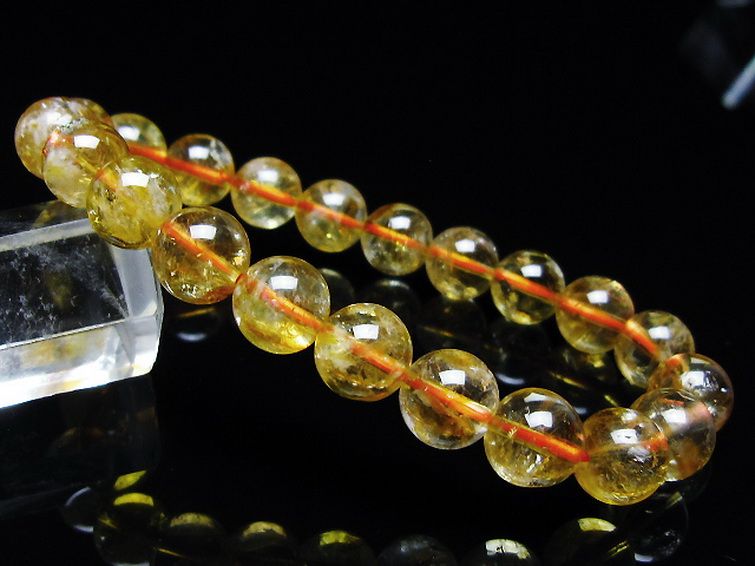 虹入りシトリンブレスレット 9mm [t366-13594] 1枚目