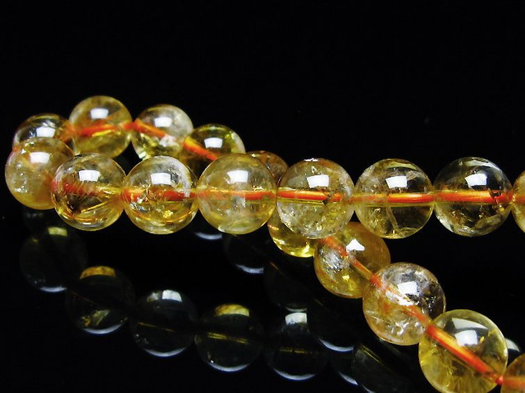 虹入りシトリンブレスレット 9mm [t366-13594] 2枚目