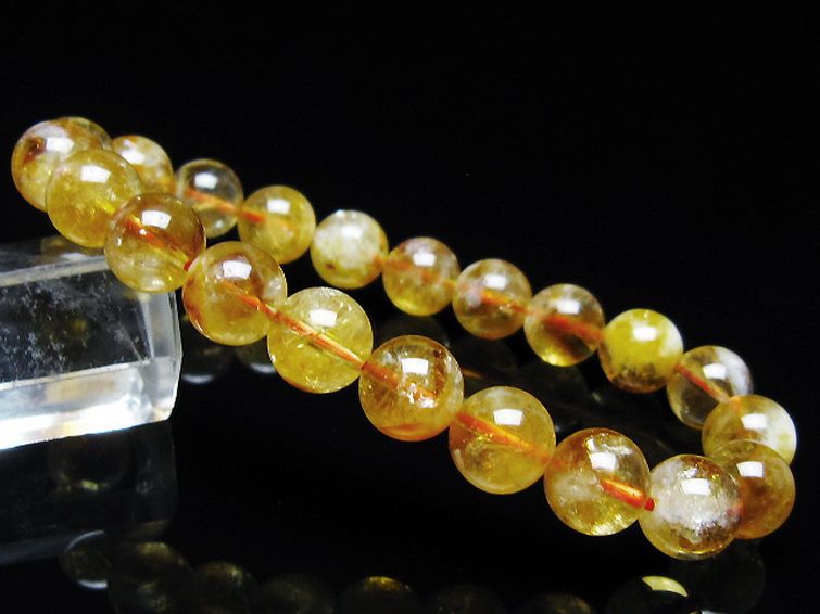 虹入りシトリンブレスレット 9mm [t366-13610] 1枚目