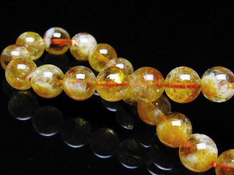 虹入りシトリンブレスレット 9mm [t366-13610] 2枚目