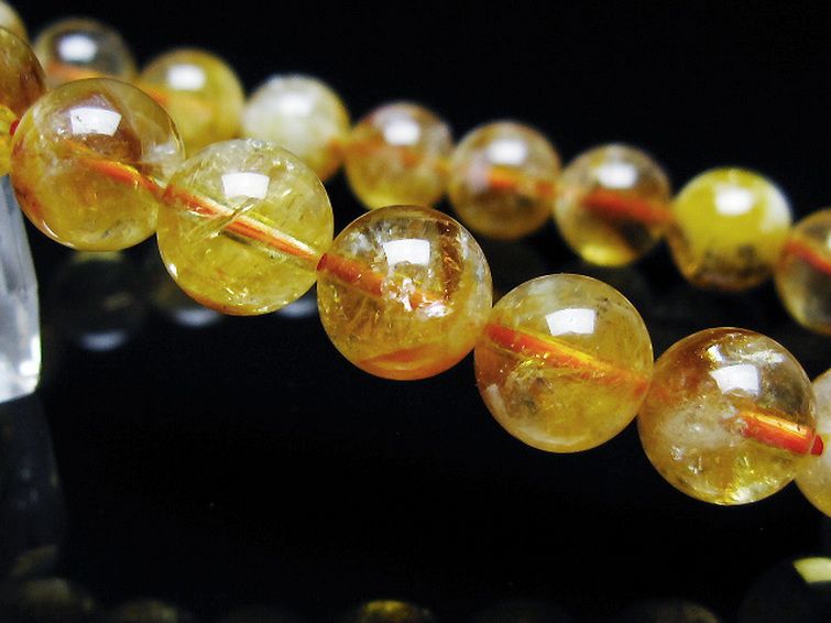 虹入りシトリンブレスレット 9mm [t366-13610] 3枚目