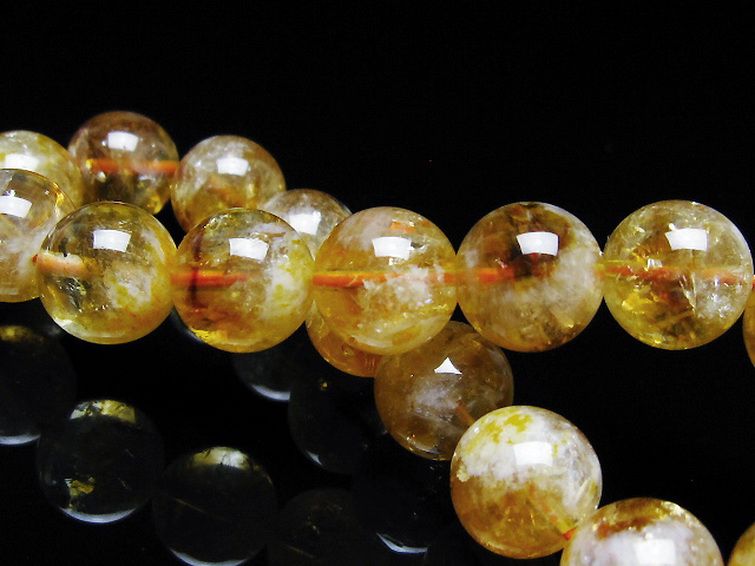 虹入りシトリンブレスレット 12mm [t366-13616] 2枚目