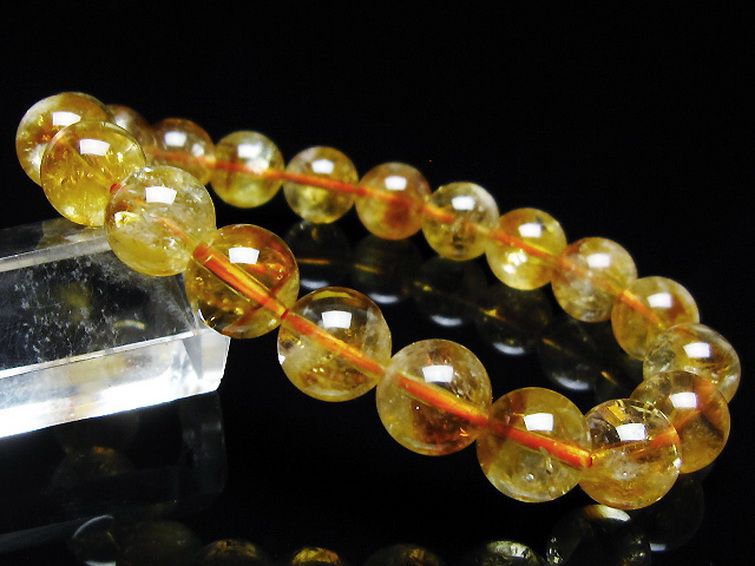 虹入りシトリンブレスレット 10mm [t366-13640] 1枚目