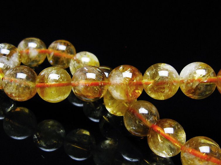 虹入りシトリンブレスレット 10mm [t366-13640] 2枚目