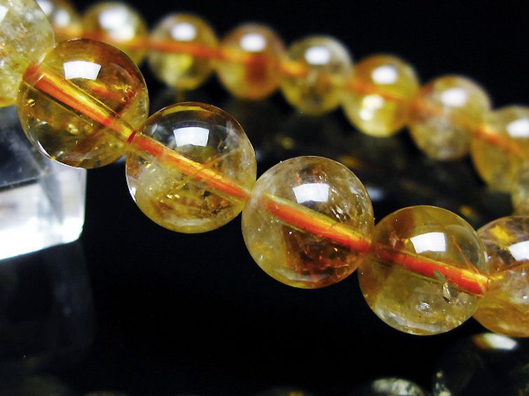 虹入りシトリンブレスレット 10mm [t366-13640] 3枚目